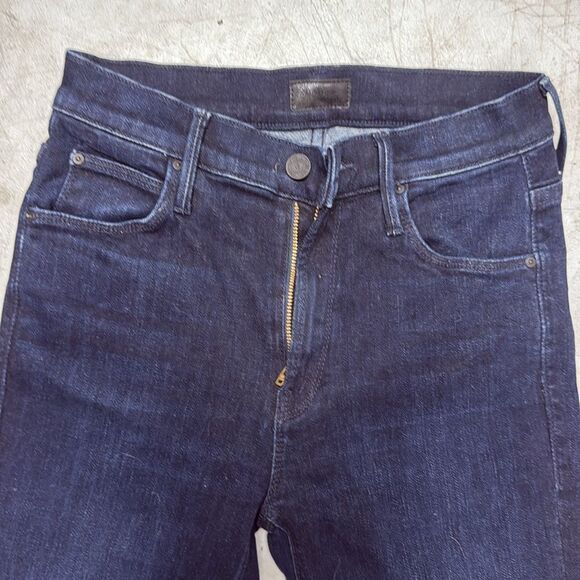 MOTHER Blue Flare Skinny Jean - BRAND NEW - Size 26 The RUNAWAY Jean - Dark Wash - Picture 2 of 5